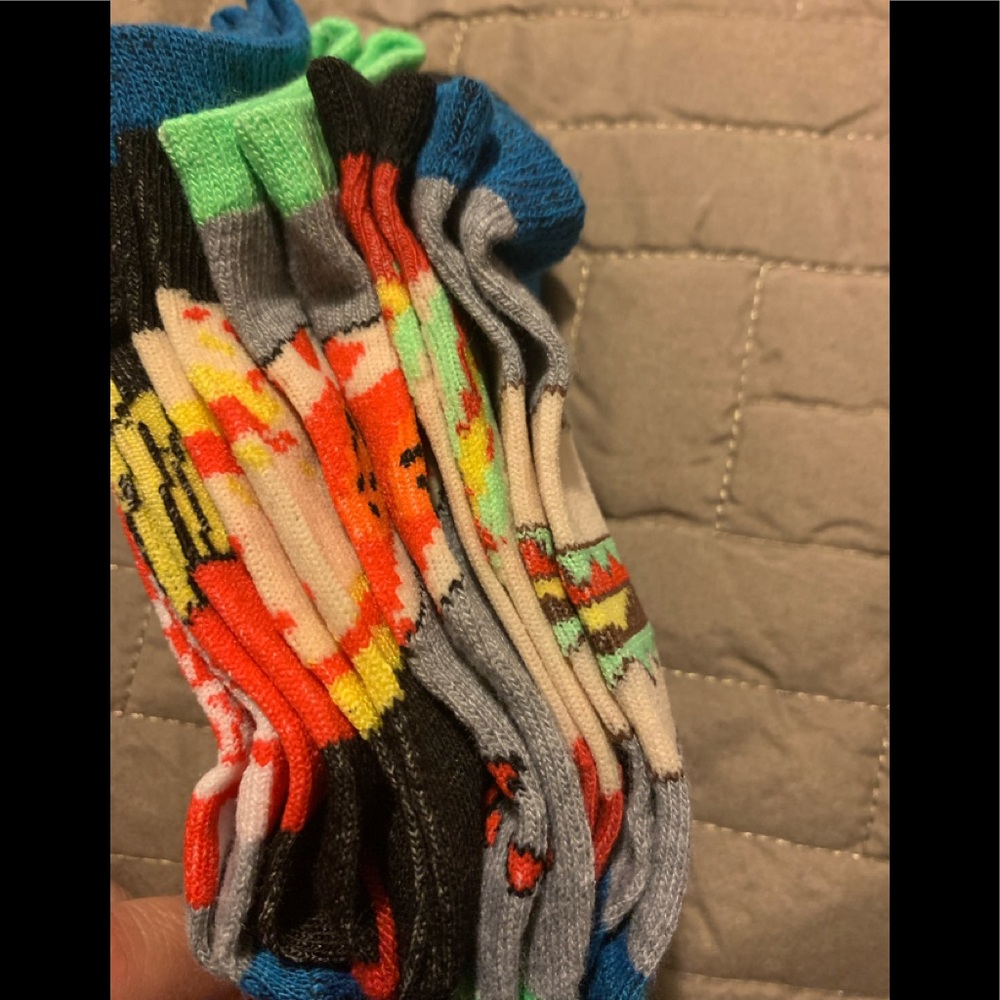 Boys socks 6 pair multiple different types of food in socks